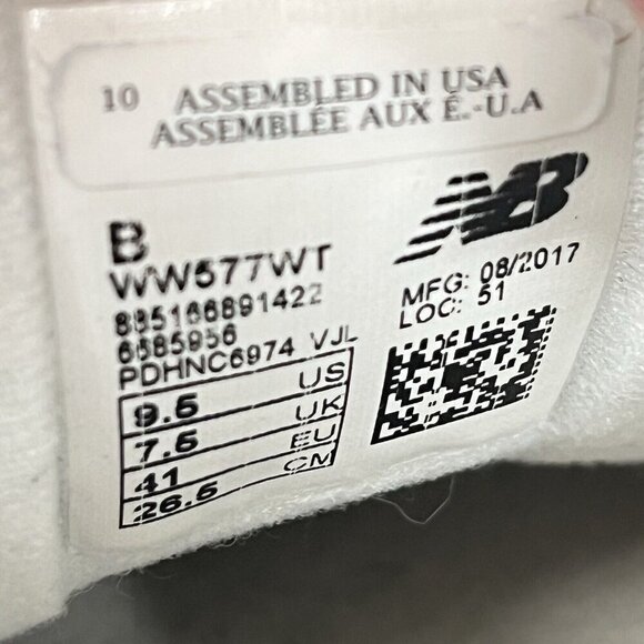 New Balance 557 White Leather Walking Sneakers Sz 9 .5 - Picture 7 of 7